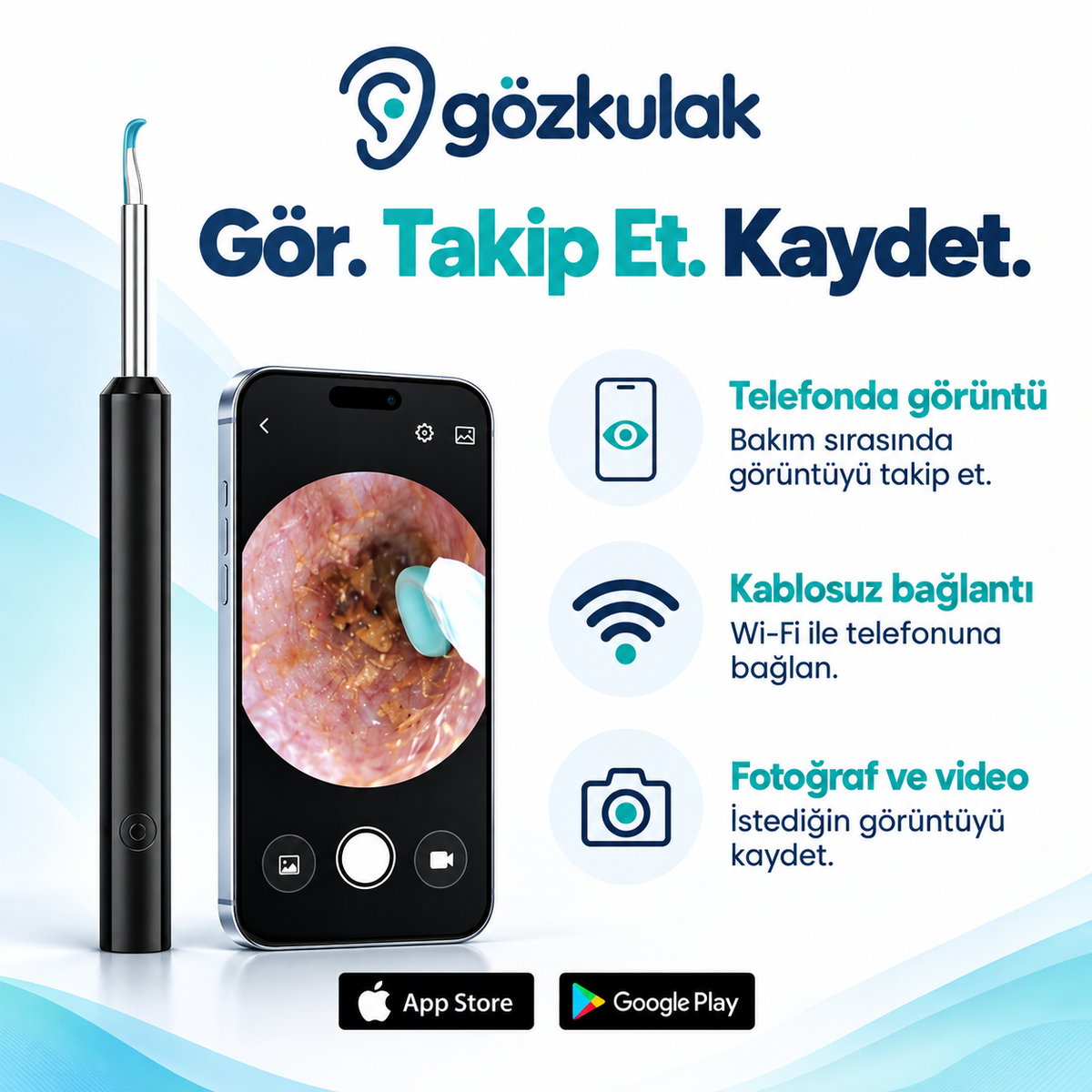 GözKulak Kameralı Kulak Temizleme Seti